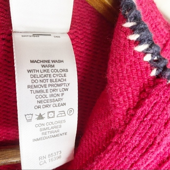 Vintage Villager Liz Claiborne Sport Red 1/4 Zip Nautical Anchor Sweater Small P - Picture 6 of 8